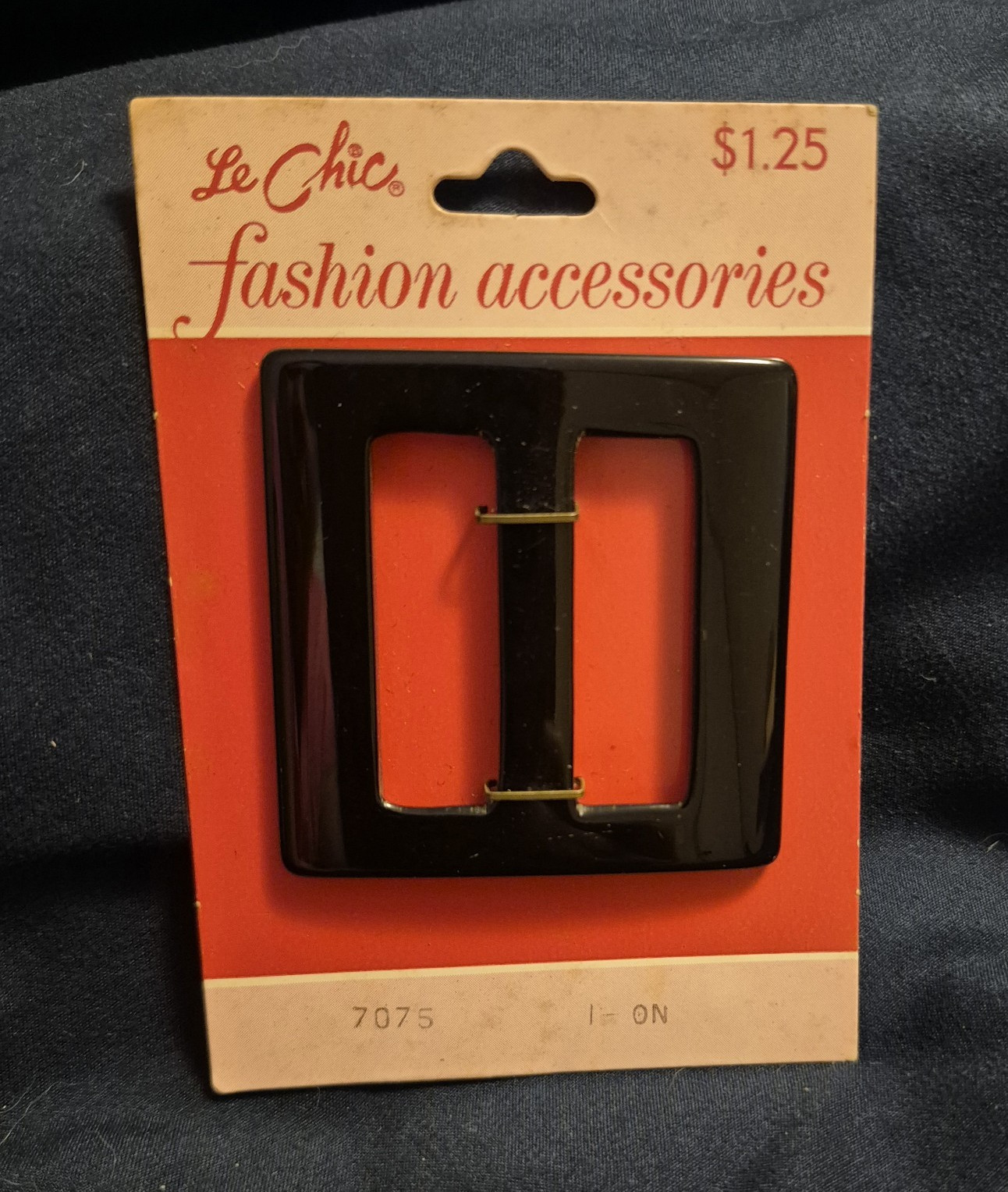 Vintage Le Chic Black Plastic Frame Belt Buckle Fits 1 in Belt Width