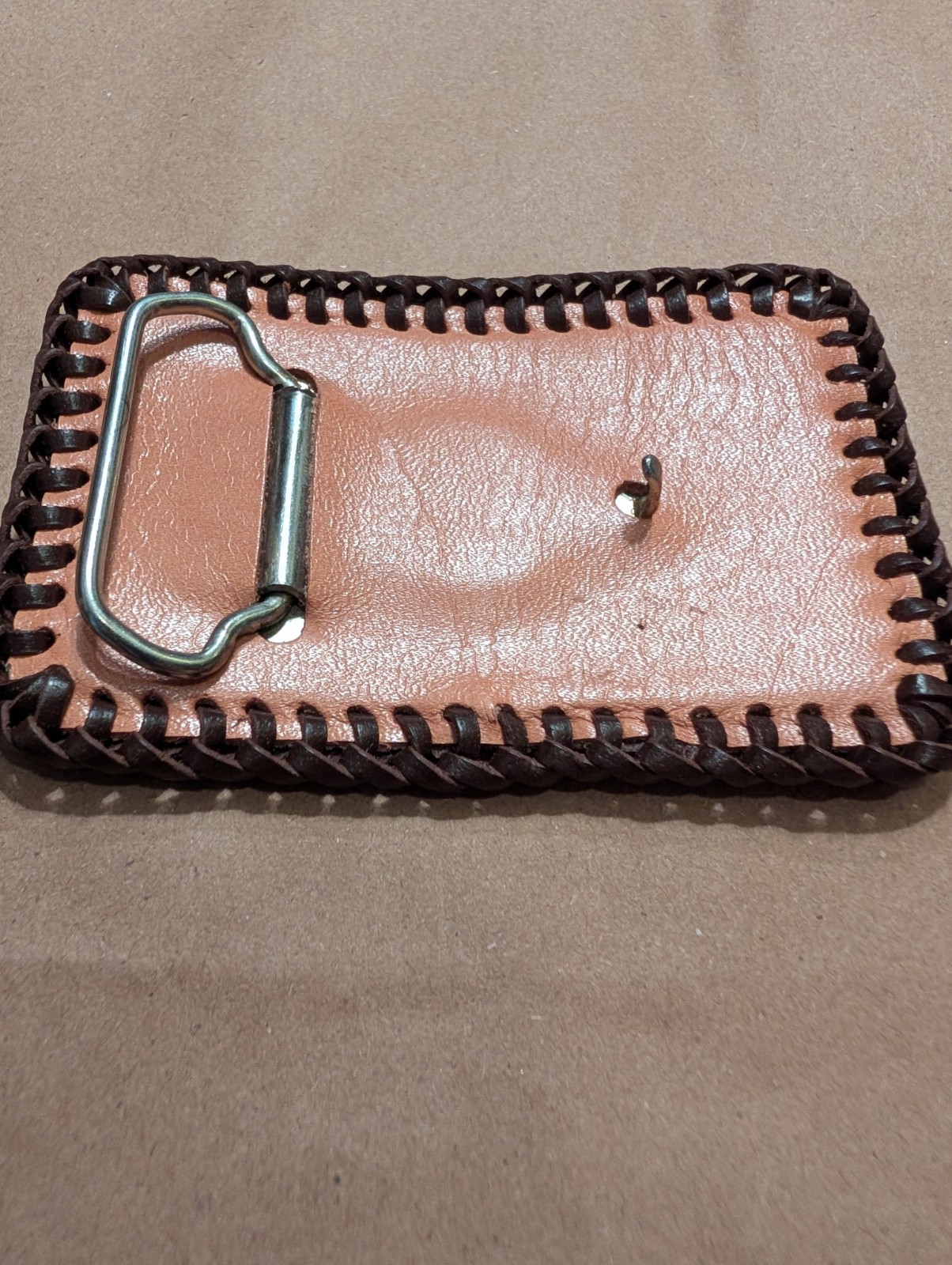 Brown Leather Deer Head Western Hunting Frame Belt Buckle, Metal, Fits 1.5 in