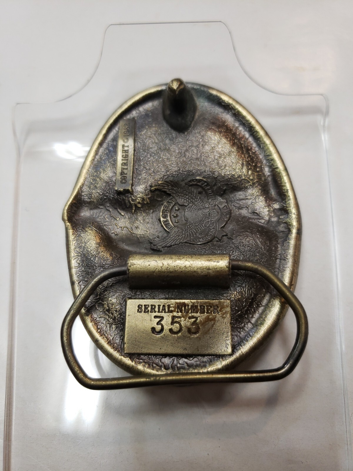 1982 Native American Indian on Horse Great American Belt Buckle Co #353 NOS
