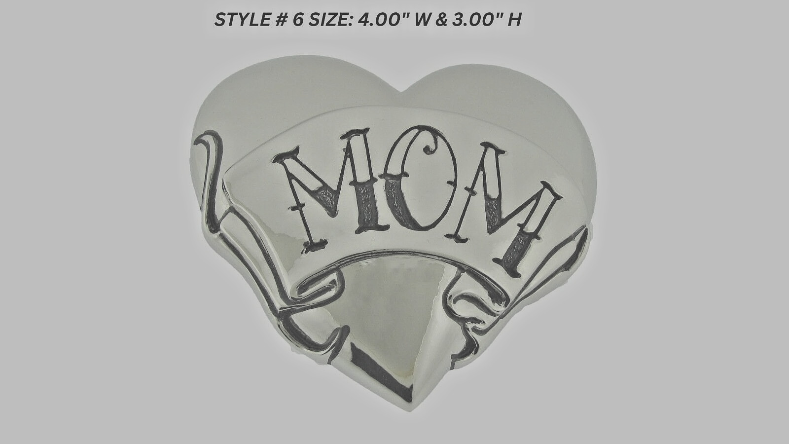 Best Mom Ever Belt Buckle Heart Shaped Mom Mother Day Gift Silver Metal Western