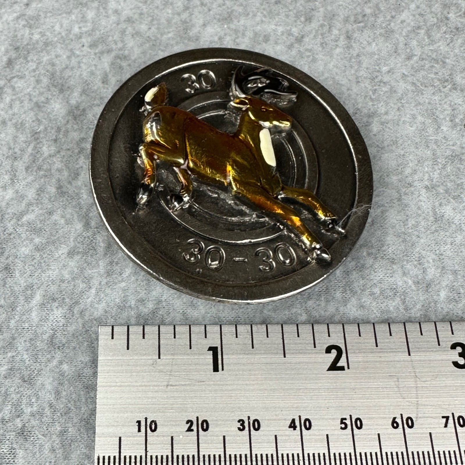 Vtg Great American Buckle Co 1980 Deer Buck 30-30 Chicago USA #478 Round
