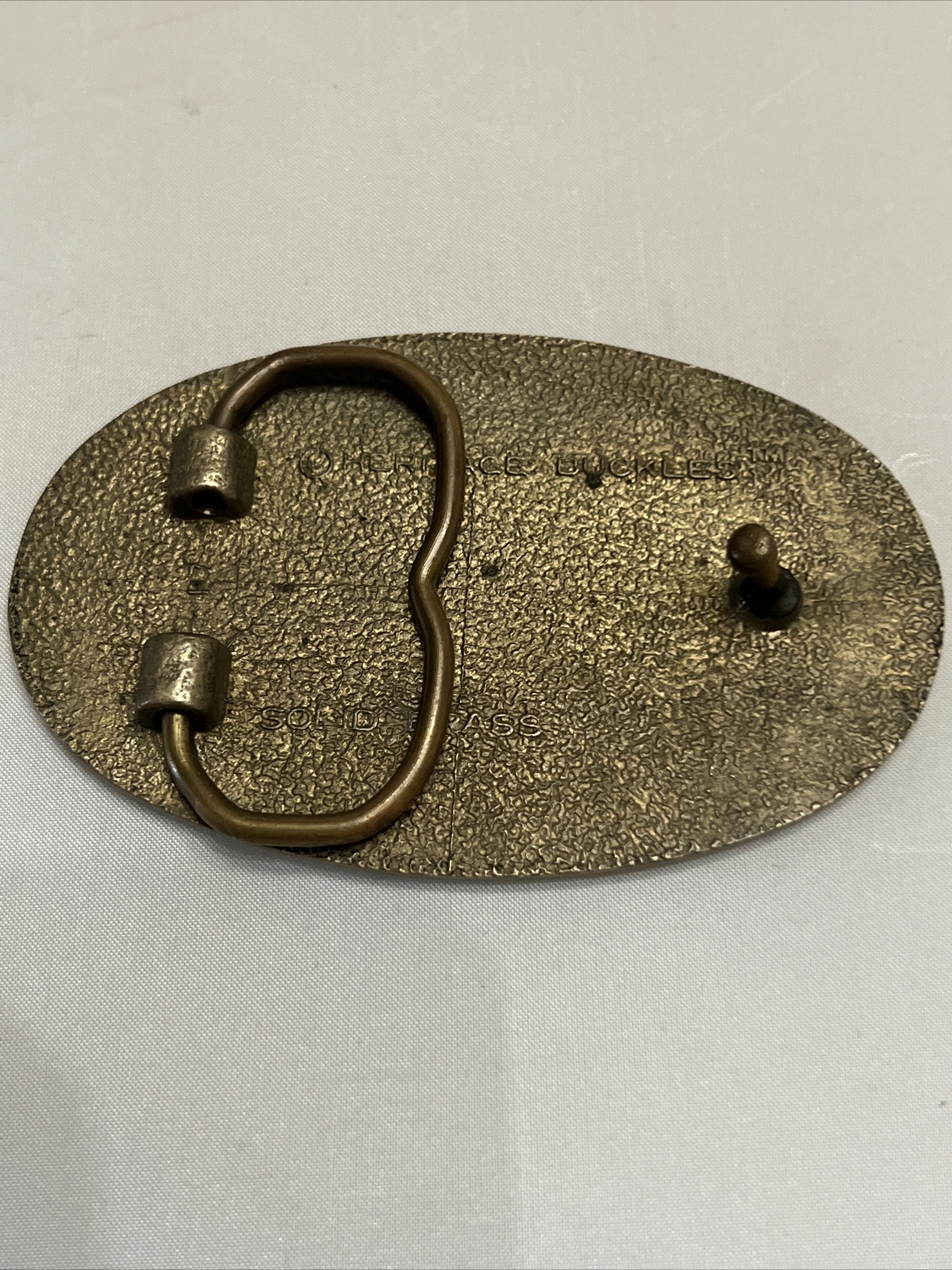 Vintage Heritage Buckle Heavy Duty Solid Brass Oval Fish Belt Buckle
