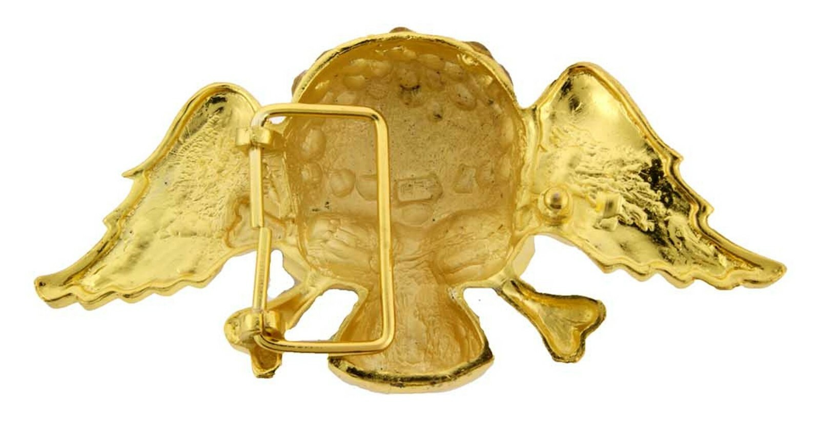 Skull Crossbones Out Blinged Iced Belt Buckle Men Women Cow Halloween Gold Metal