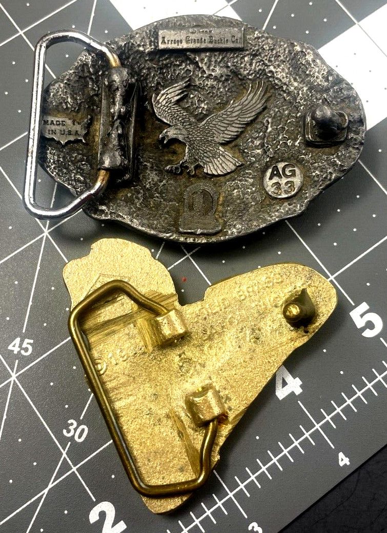 SOARING EAGLE Belt Buckle and Brass Ski Boot 2 buckles ARROYO GRANDE PEWTER jn