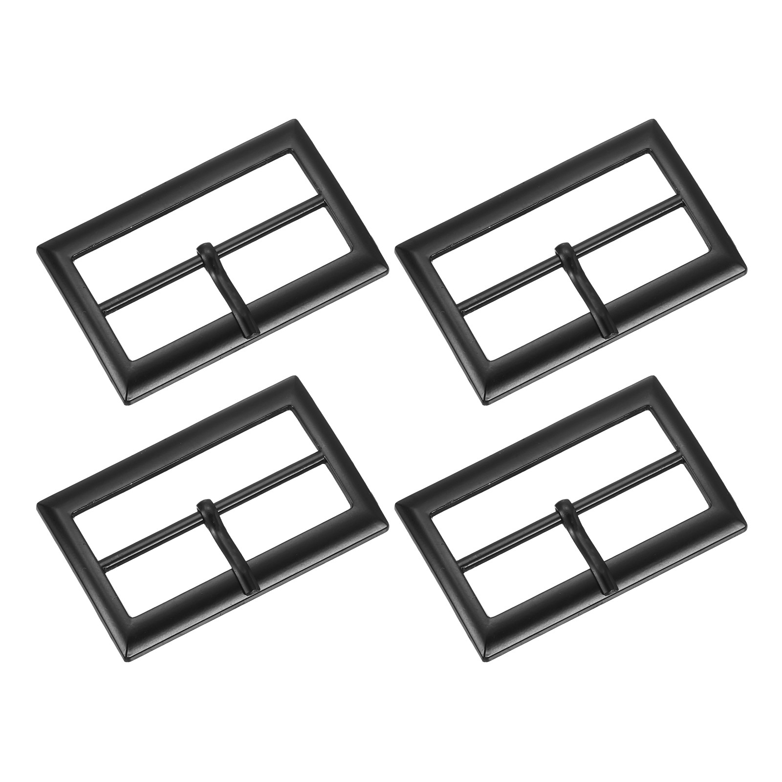 4Pcs Belt Buckle 1.57&Prime; Single Prong Rectangle Buckles Matte Black