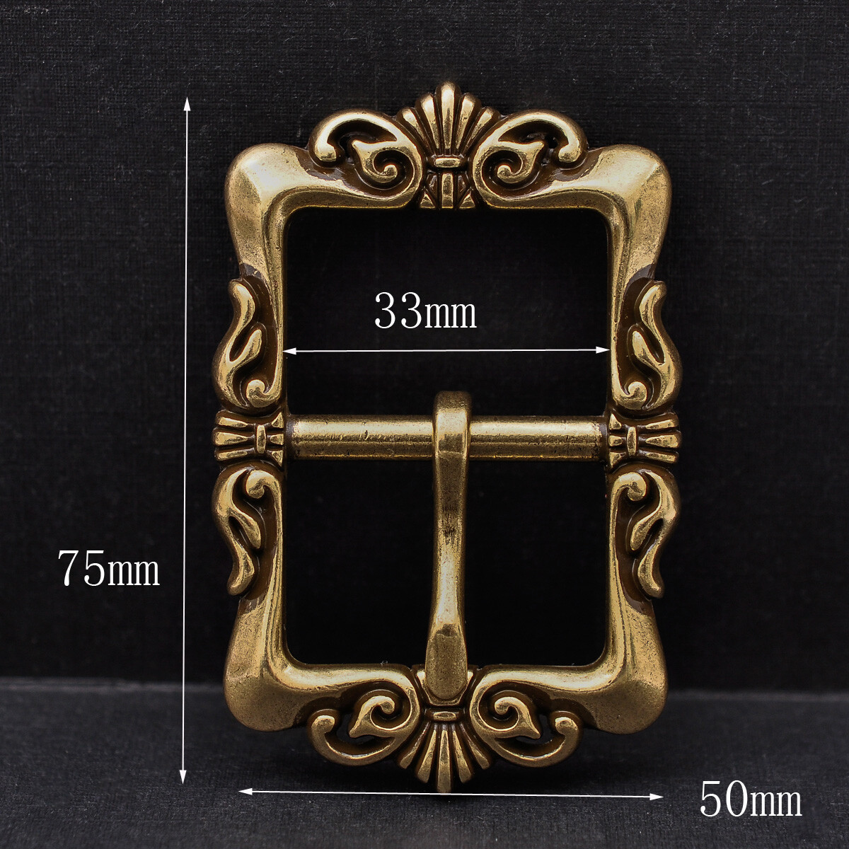 Vintage Celtic Retro Brass Flower Pin Center Bar DIY Belt Buckle Fit 33mm Strap