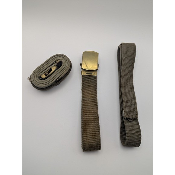 3 Vintage 1950s Air Force USAF Military Belts Solid Brass Buckle B1667
