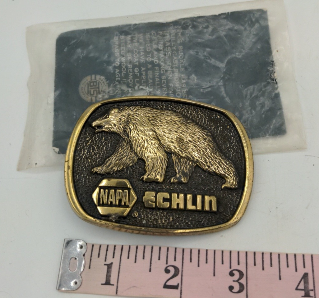 Vintage NAPA Echlin Grizzly Bear Belt Buckle Made in U.S.A.