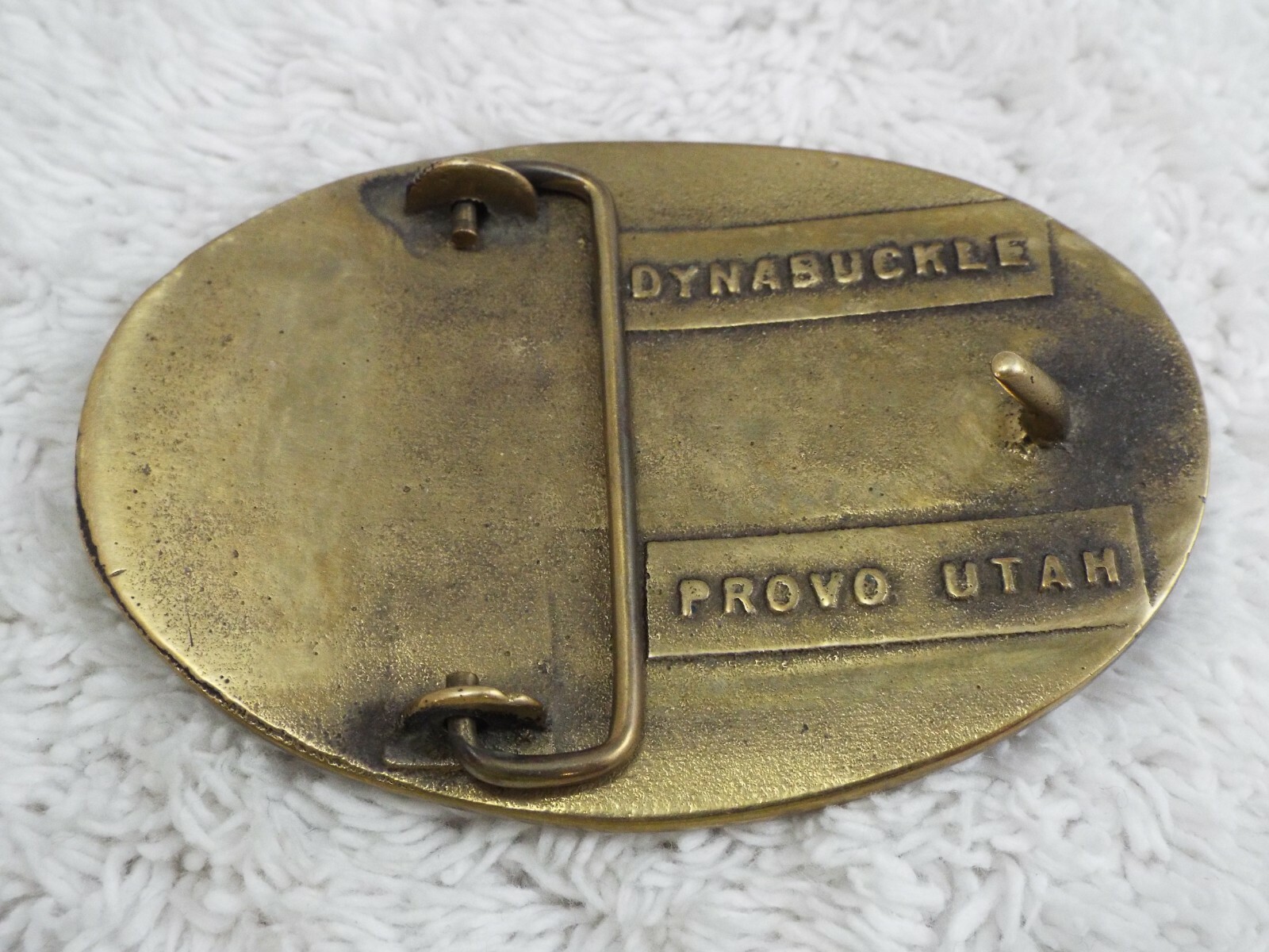 Brass Easi Huron Manufacturing Corp Dynabuckle Provo Utah Belt Buckle (D55)