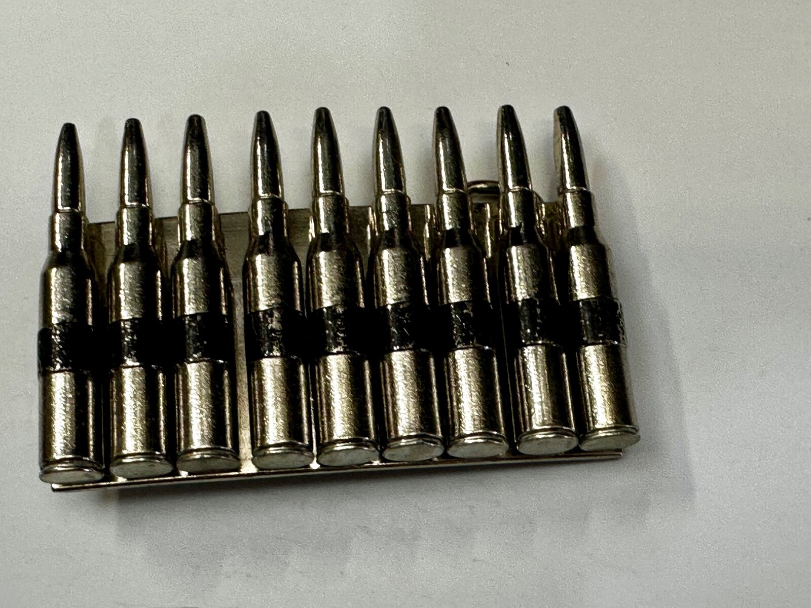 Gun Bullet&rsquo;s Shell Casing Chain Ammo Clip Figural Belt Buckle
