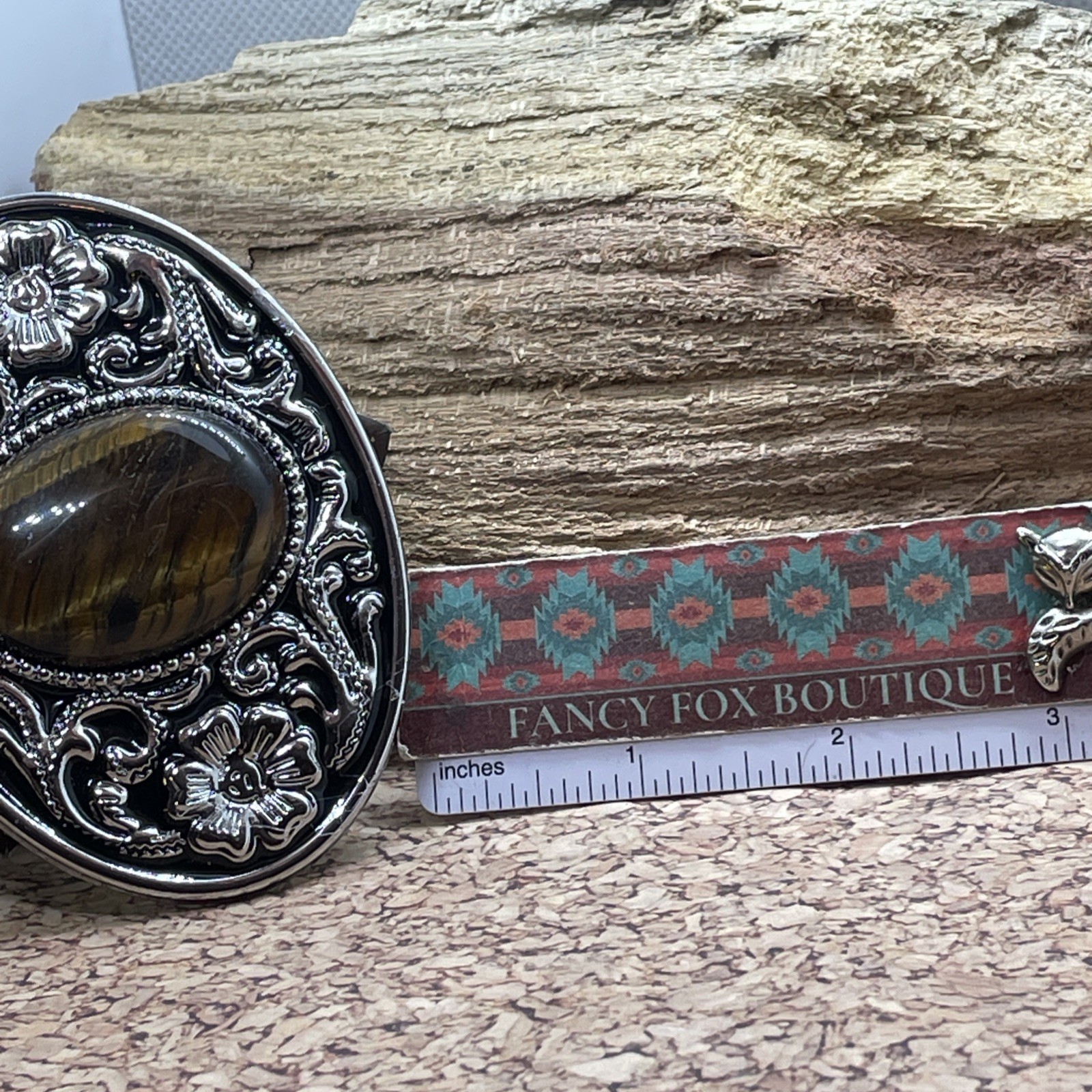 Tiger Eye Stone Silver Western Southwest men women unisex Belt Buckle VALENTINES