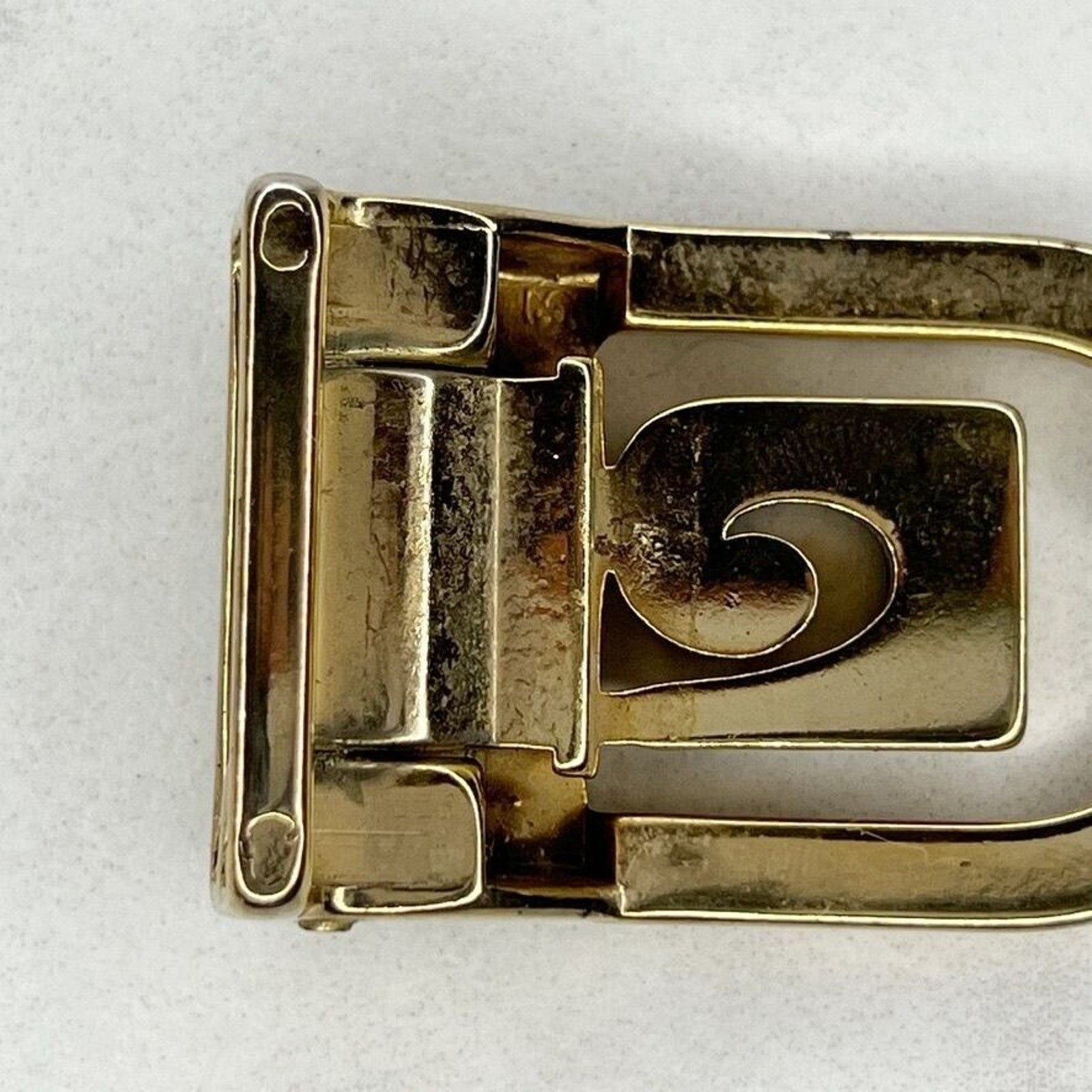 Silver and Gold Tone Clamp Style Simple Basic Belt Buckle