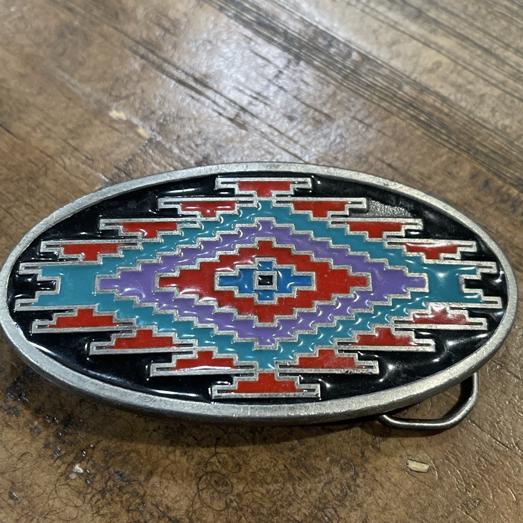 The Great American Buckle Co. Oval Southwestern Geometric Belt Buckle 4010
