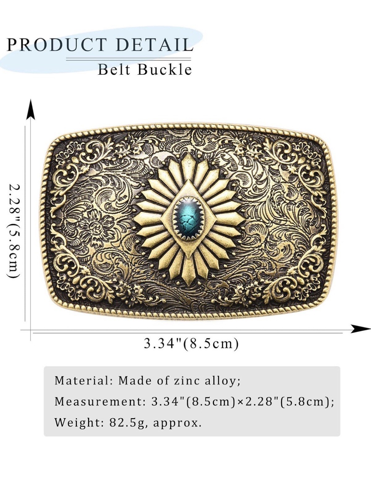 Antique Turquoise Belt Buckles for Men Women Western Texas Cowboy Cowgirls Gift