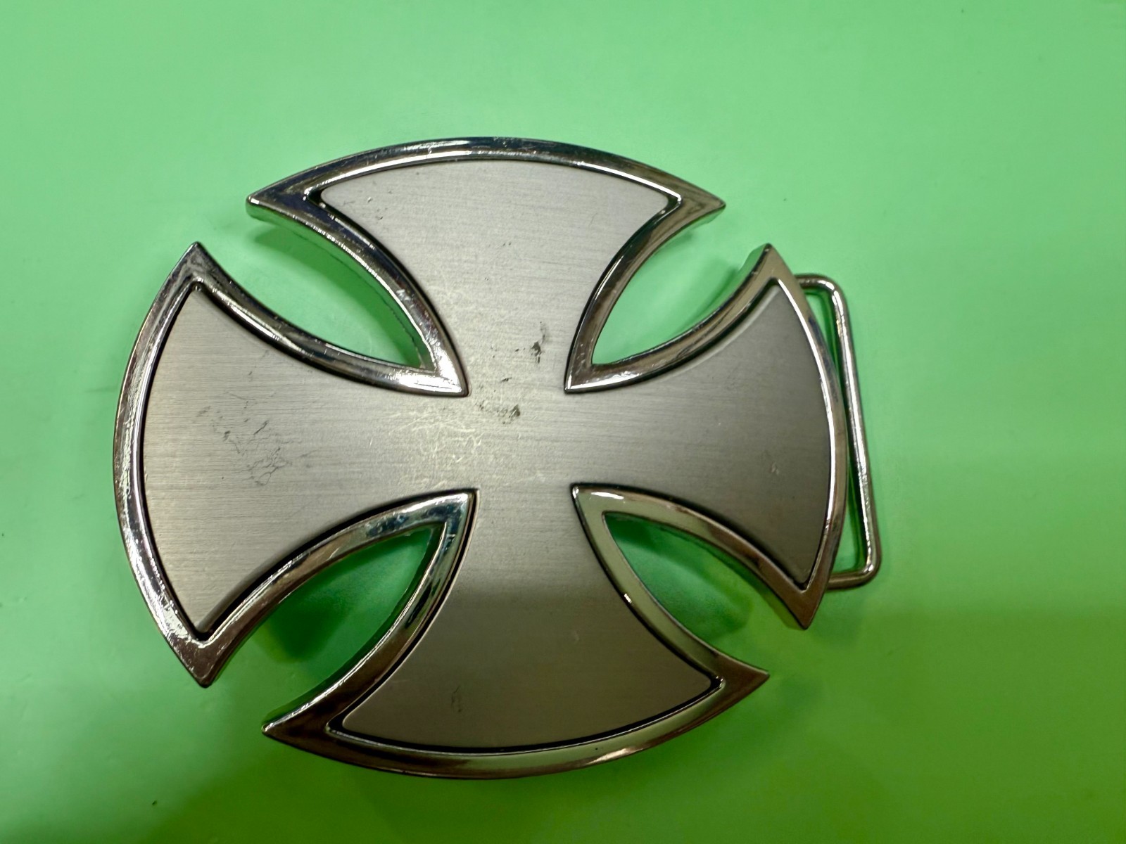 Maltese Celtic Iron Cross Gothic Punk Biker Silver Color Cutout Belt Buckle