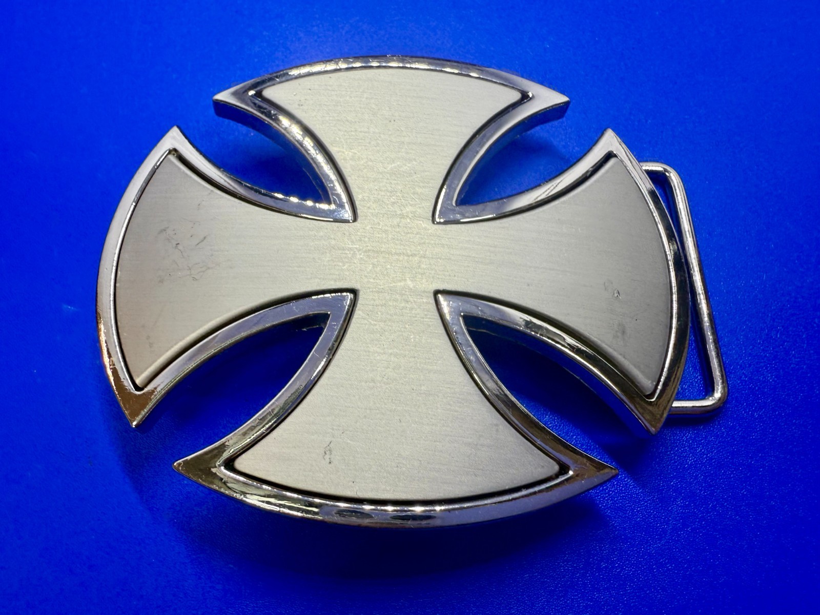 Maltese Celtic Iron Cross Gothic Punk Biker Silver Color Cutout Belt Buckle