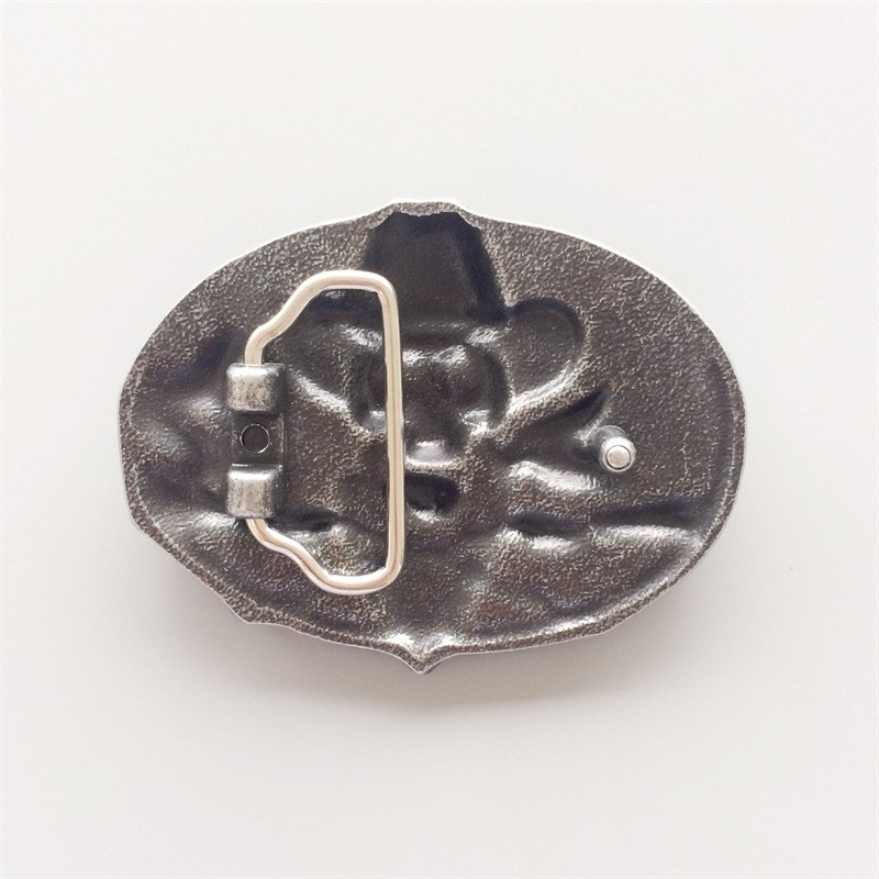 Vintage Style Rodeo Skull Cowboy Black Enamel Belt Buckle also Stock in the US