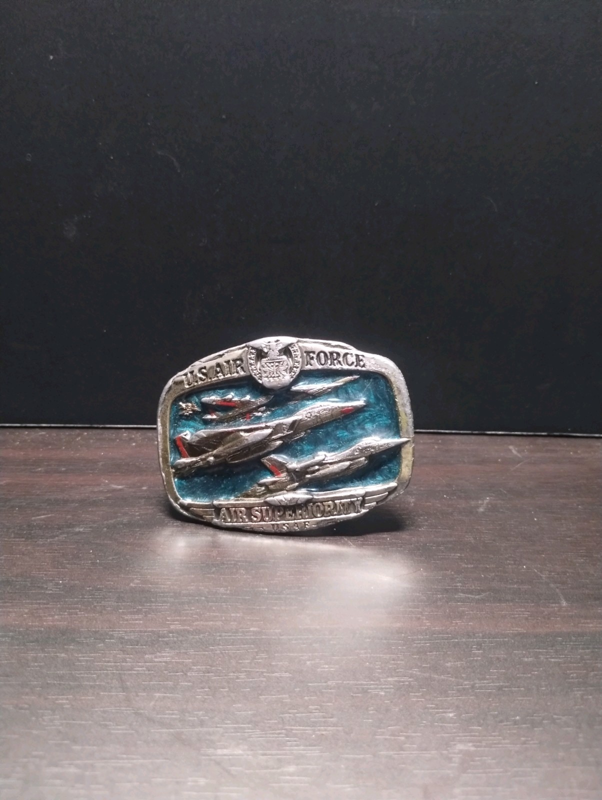 VINTAGE BELT BUCKLE USAF US AIR FORCE SUPERIORITY