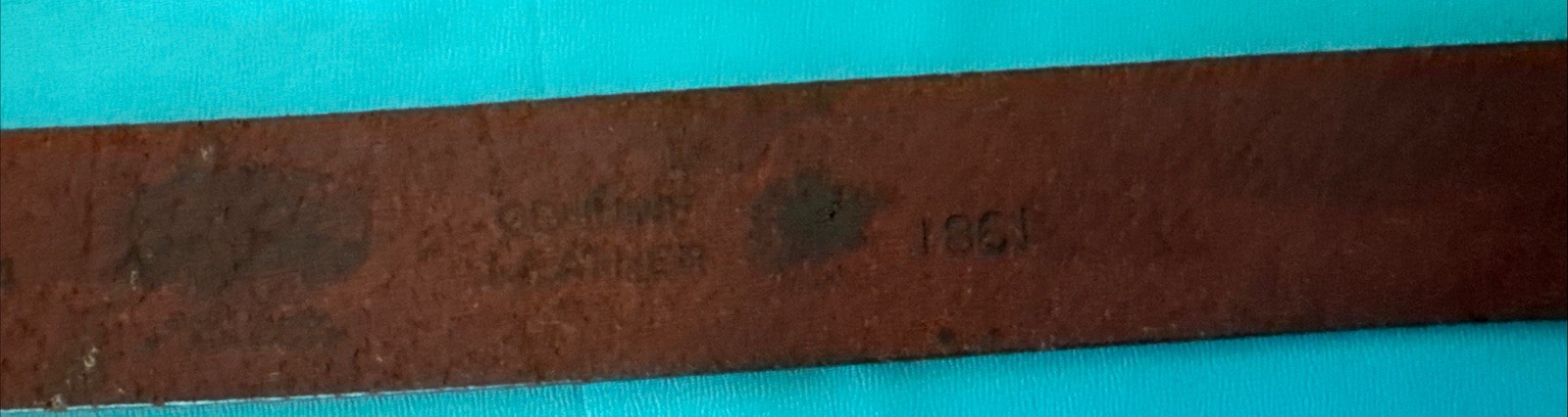 VINTAGE GENUINE LEATHER BELT , SILVER BUCKLE , LARGE POLISHED JASPER STONE