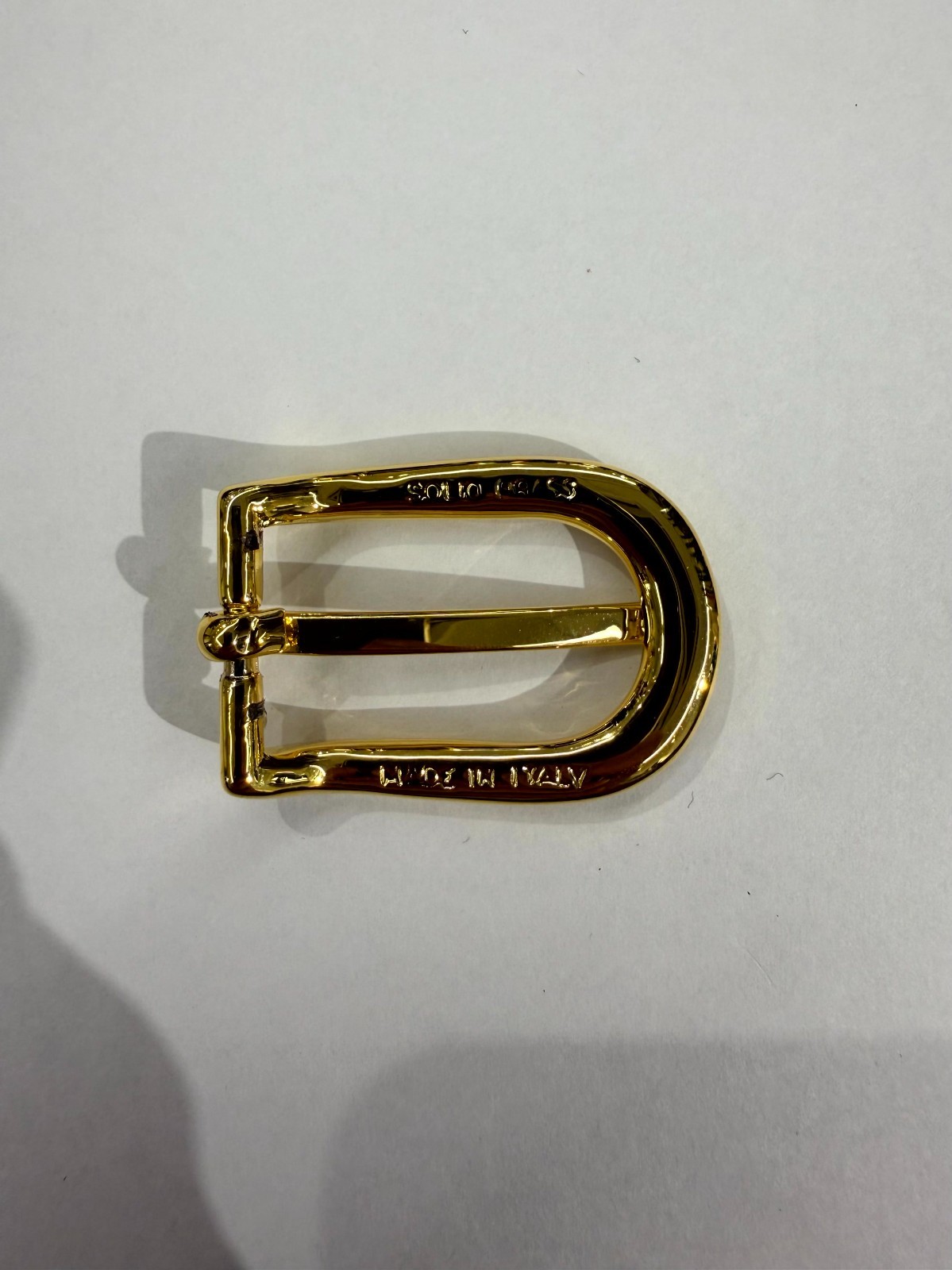 Solid Brass Gold Belt Buckle Made in Italy Fits 0.79&Prime; Belt Strap