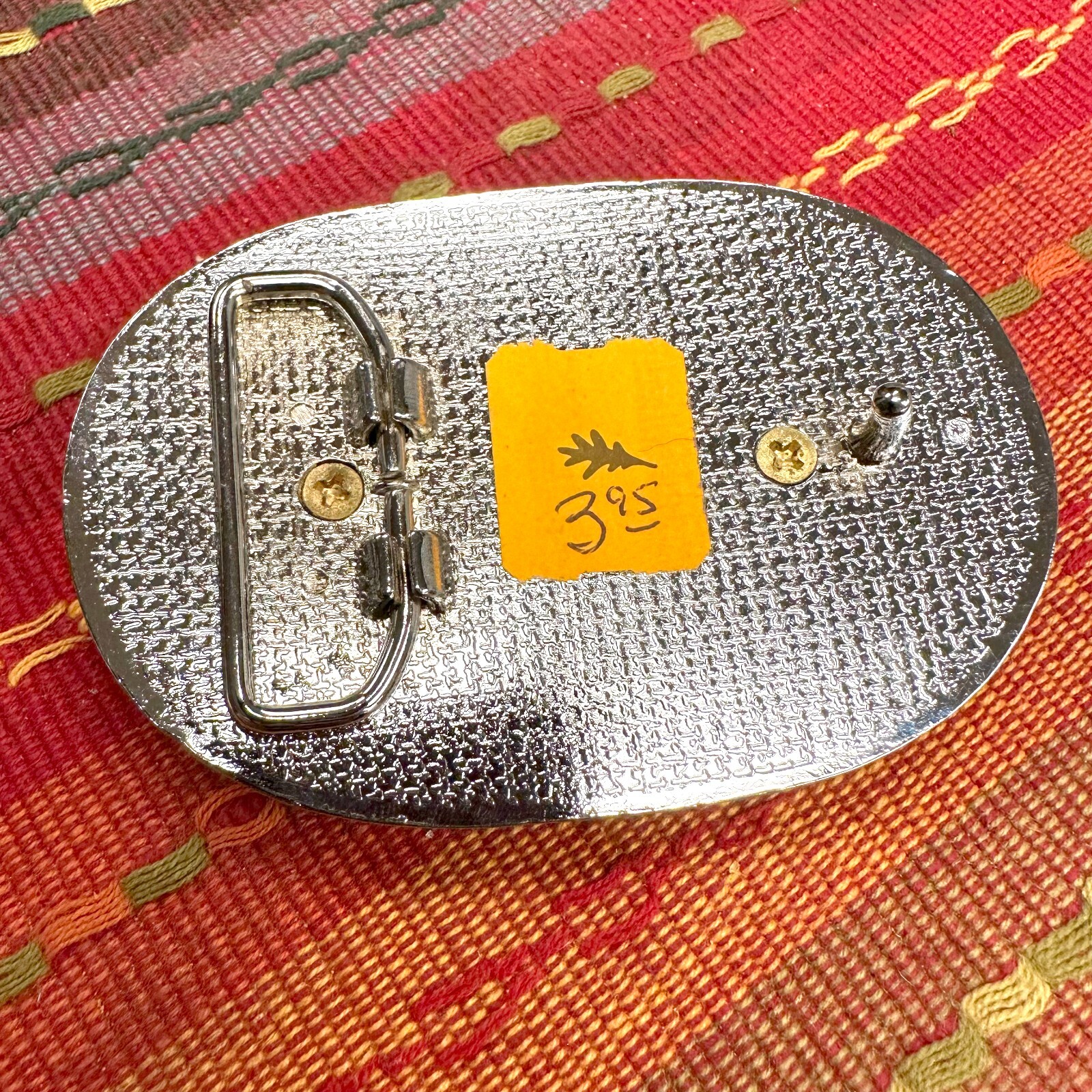 Vintage Half Dollar Coin Belt Buckle NOS DEADSTOCK 70s Silver Tone Black