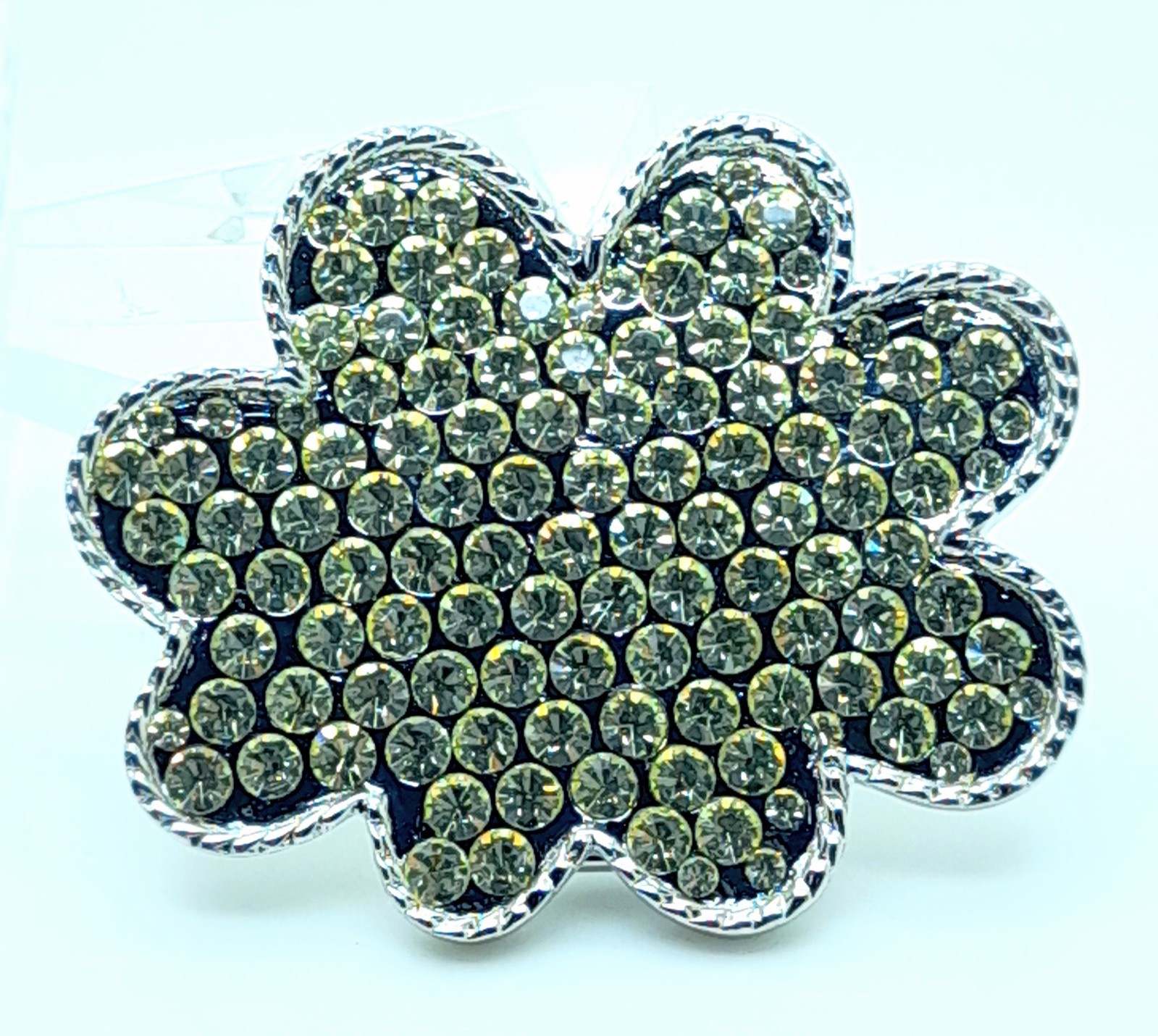 Handmade western style classic Belt Buckle Silver Metal clear rhinestone fashion