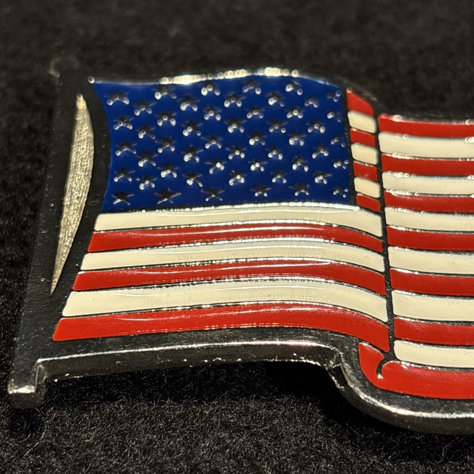 New! High Quality Enameled Metal American Waving Flag Belt Buckle