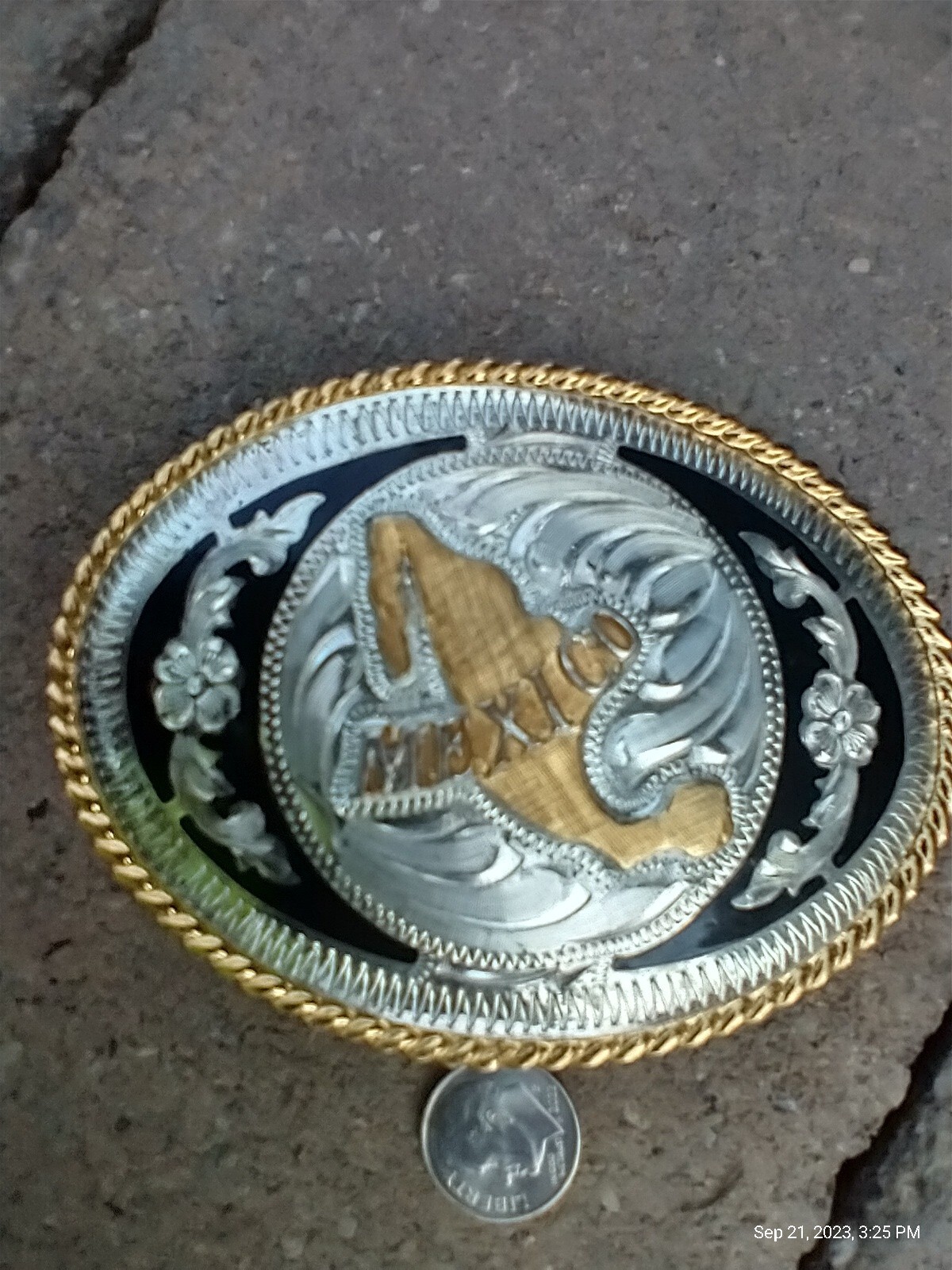 VINTAGE BEAUTIFUL ALPACA MEXICO BELT BUCKLE