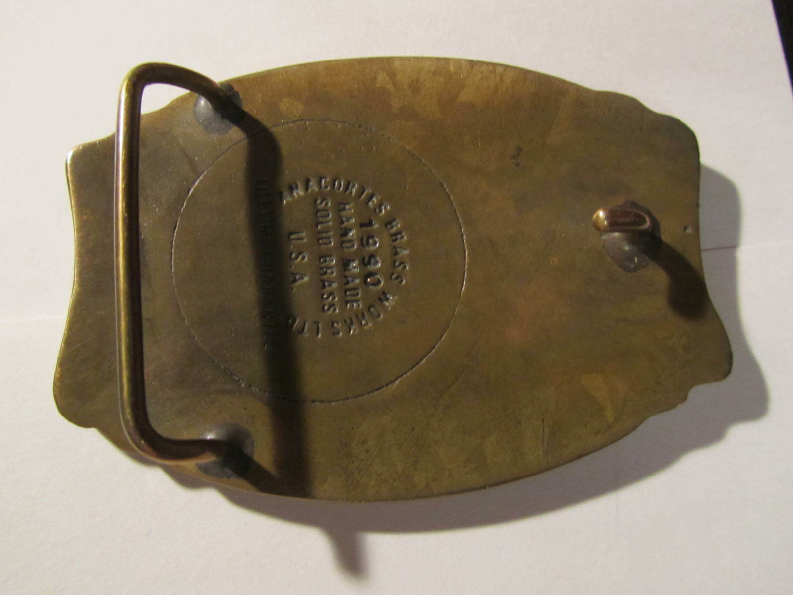 Vintage 1991 ROCKY MOUNTAIN BRAKE BELT BUCKLE Solid Brass Casper Wy/Elko NV
