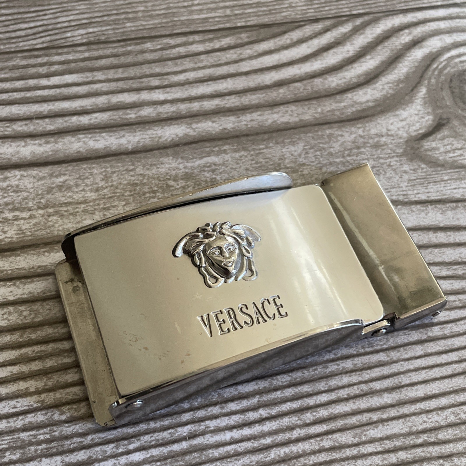 Versace Medusa Silver-Tone Metal Belt Buckle