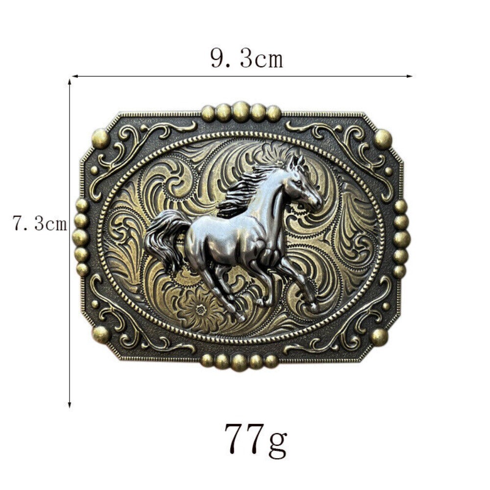 Running Wild Horse Western Belt Buckle Vintage Style Men Women Cowboy Rodeo Wear