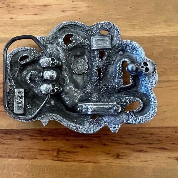 Zinc alloy Skull Tentacles Octopus Creature Unisex Belt Buckle.