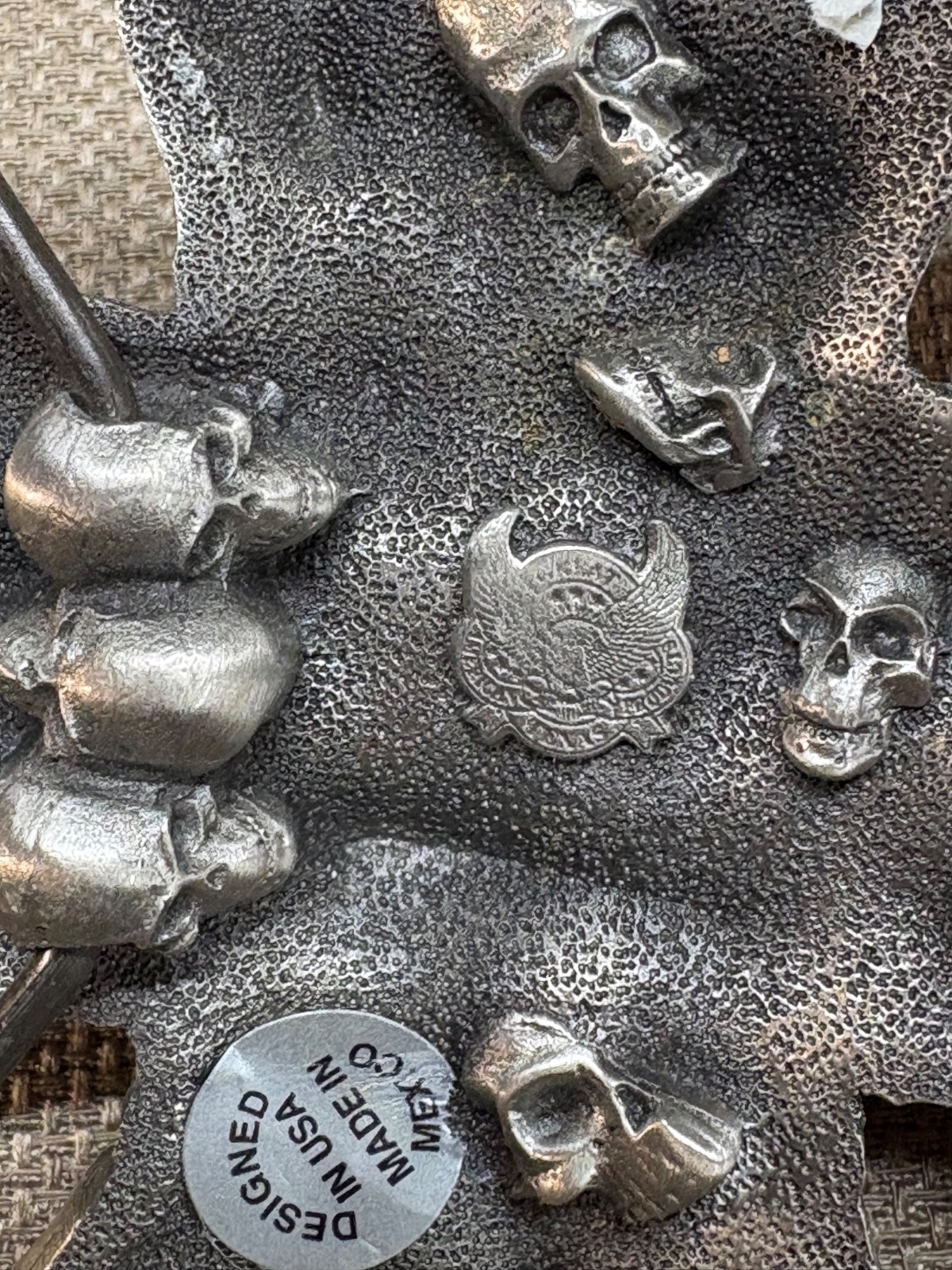 Skull & Cross Belt Buckle # 4640 Great American Products Texas Skulls
