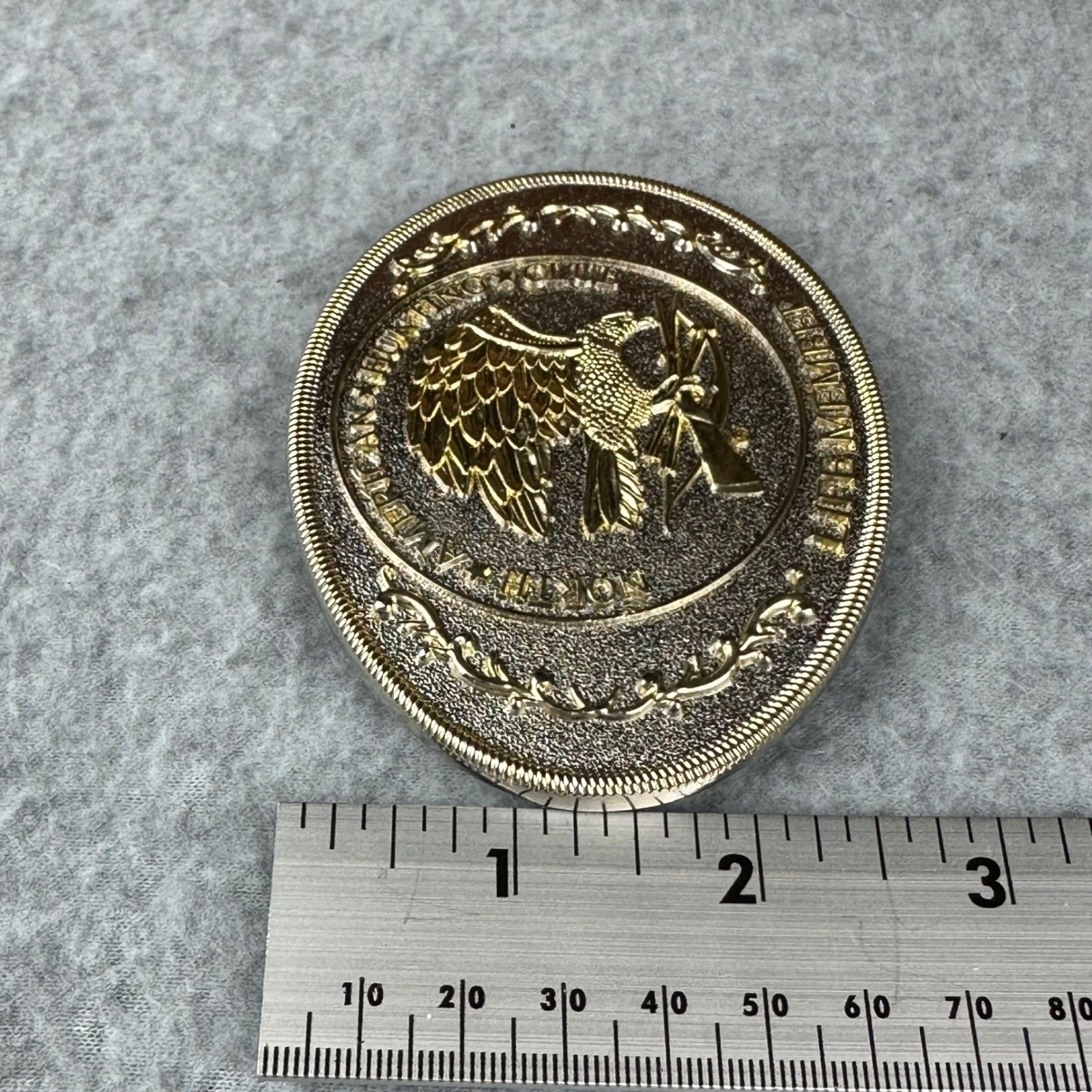 North American Hunting Club Life Member Belt Buckle Gold Silver Eagle Rifle Oval