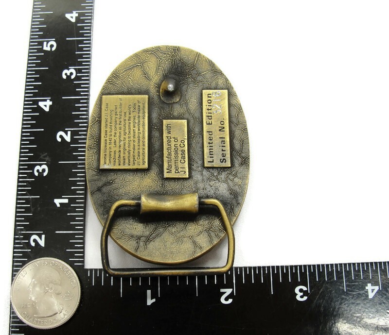 Vintage Belt Buckle J.J. Case Threshing Machine Racine Wisconsin USA Ltd Edition