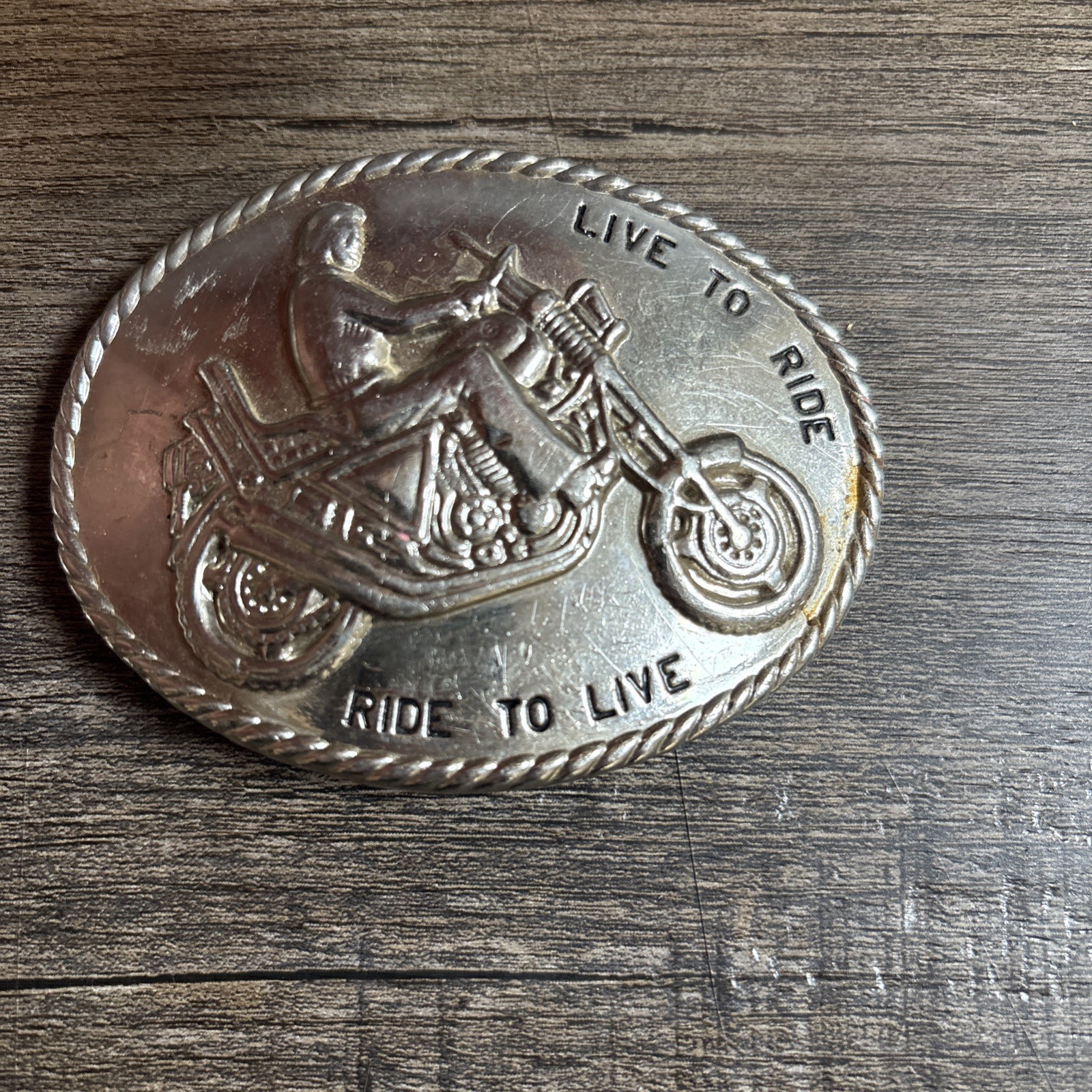 Biker / “Live To Ride, Ride To Live” Belt Buckle