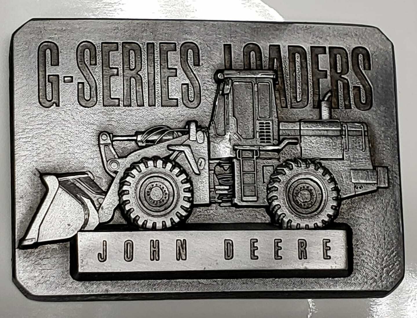 JOHN DEERE G-SERIES LOADERS 1994 VINTAGE COLLECTIBLE DIE-CAST BELT BUCKLE RARE!