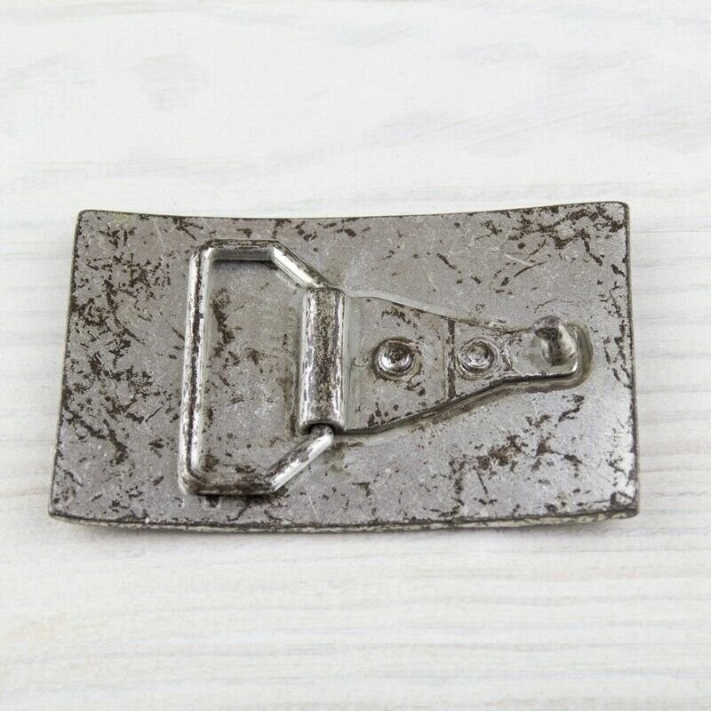 Rectangular Belt Buckle in Scale Design Vintage Antique Silver Look