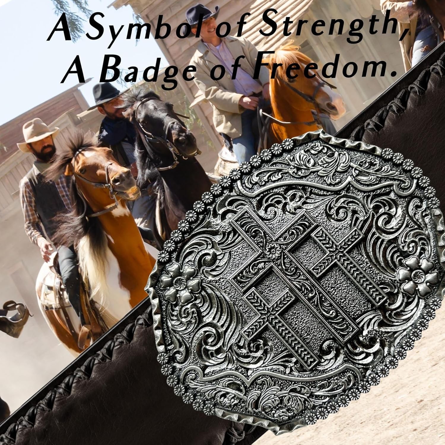 Religious Cross Western Belt Buckles,Cowboy Belt Buckle Cowgirl Faith BeltBuckle