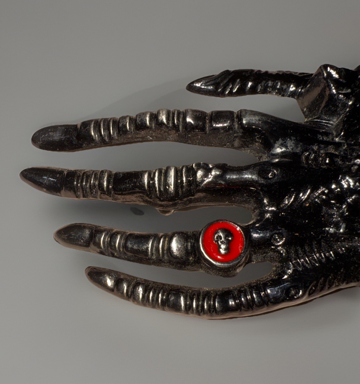 Skull and Skeletal Hand Belt Buckle