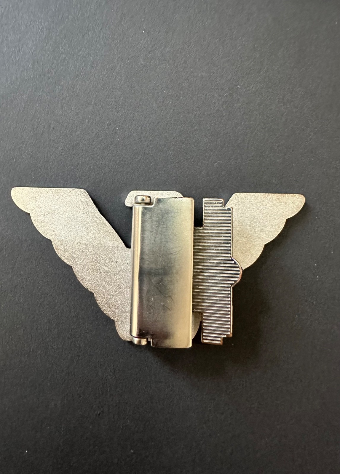 Emporio Armani GA Eagle Logo Metal Belt Buckle – Silver & Black – Pre-Owned