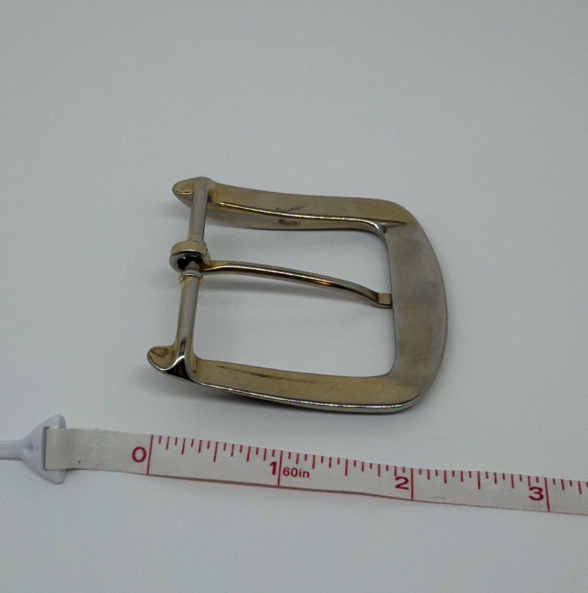 Classic Simple Squared Large Silver Tone One Prong Buckle For 1-5/8” Belt Men’s