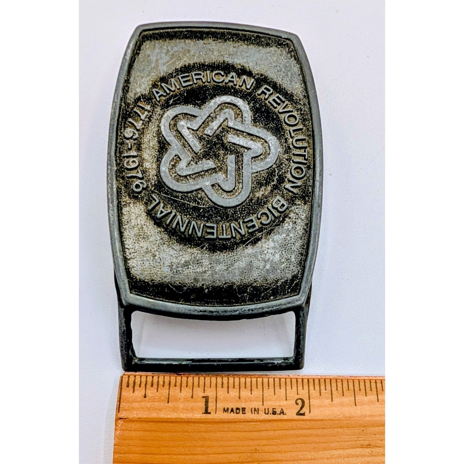Vintage Lee Co American Revolution Bicentennial 1776-1976 Belt Buckle