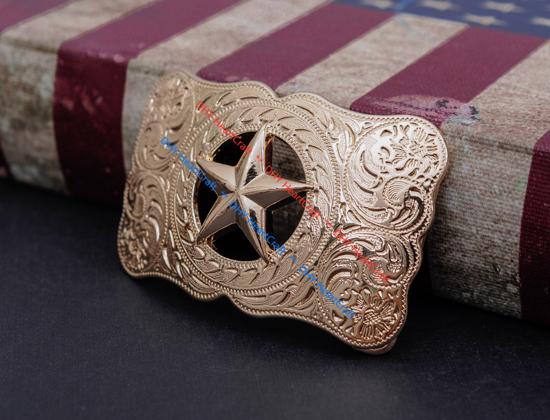 WESTERN COWBOY CHAMPION GLOD TEXAS RANGER STAR RODEO 3D JEANS TROPHY BELT BUCKLE