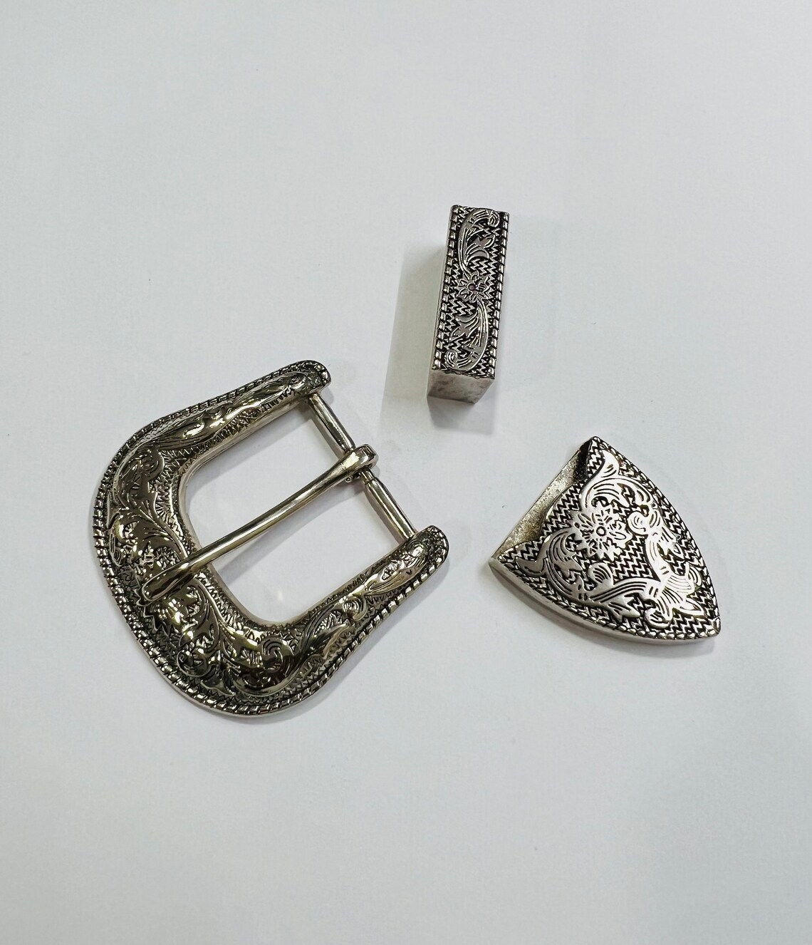 3 piece western buckle set Cowboy Leather Belt Buckle Men & Women (1.5&Prime;,38mm)