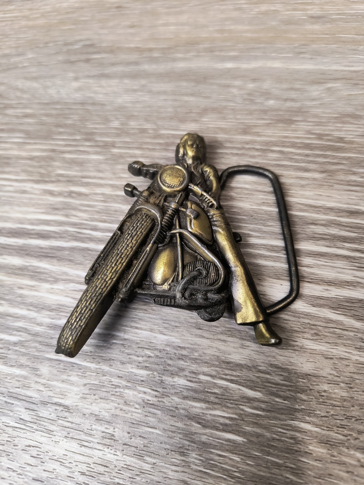 Vintage Motorcycle Solid Brass Belt Buckle