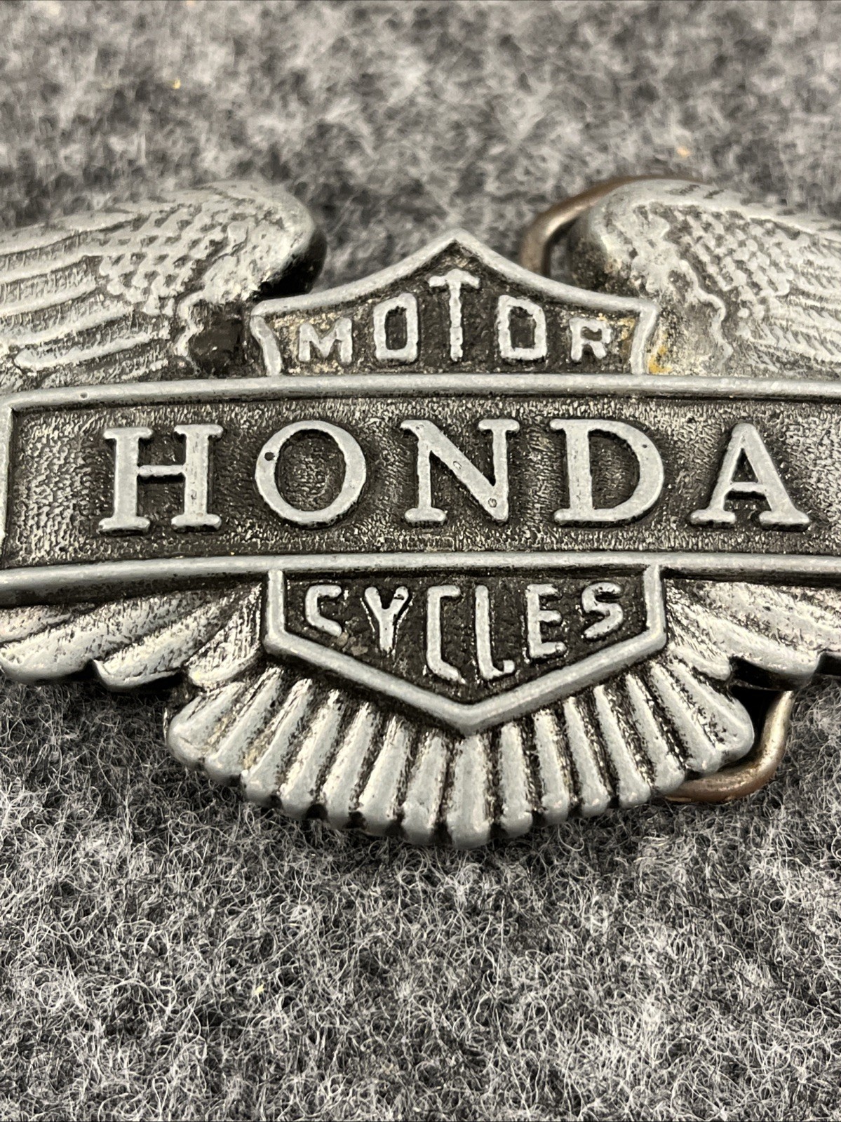 Vintage Honda Motorcycles Belt Buckle Possibly Pewter 70’s Advertising