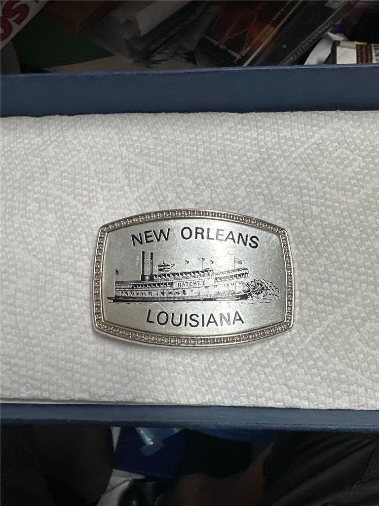 Vintage New Orleans Louisiana Belt Buckle Natchez Paddle Boat