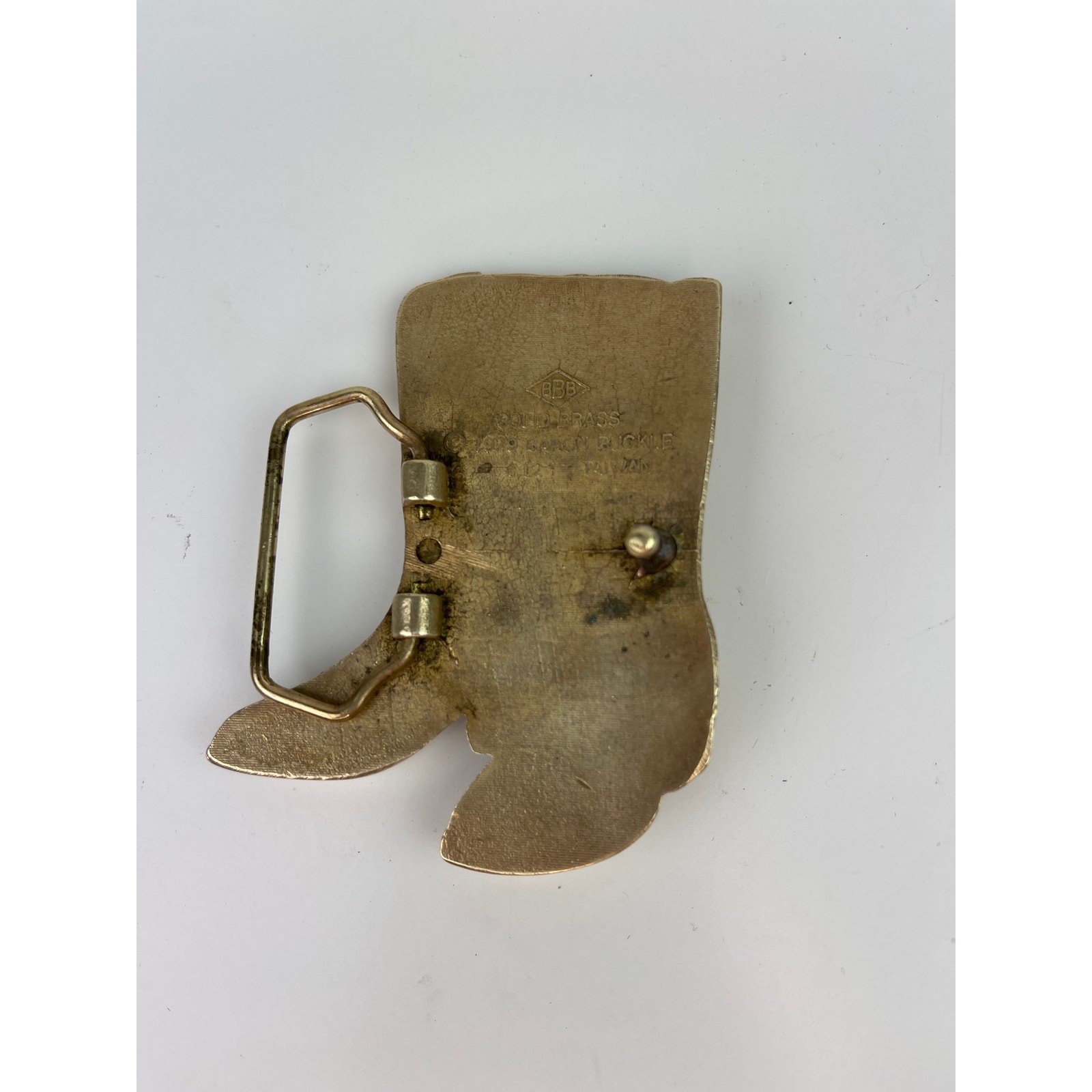 Vintage 1979 BBB BARON Cowboy Boots Solid Brass Buckle Western Rodeo Texas Ranch