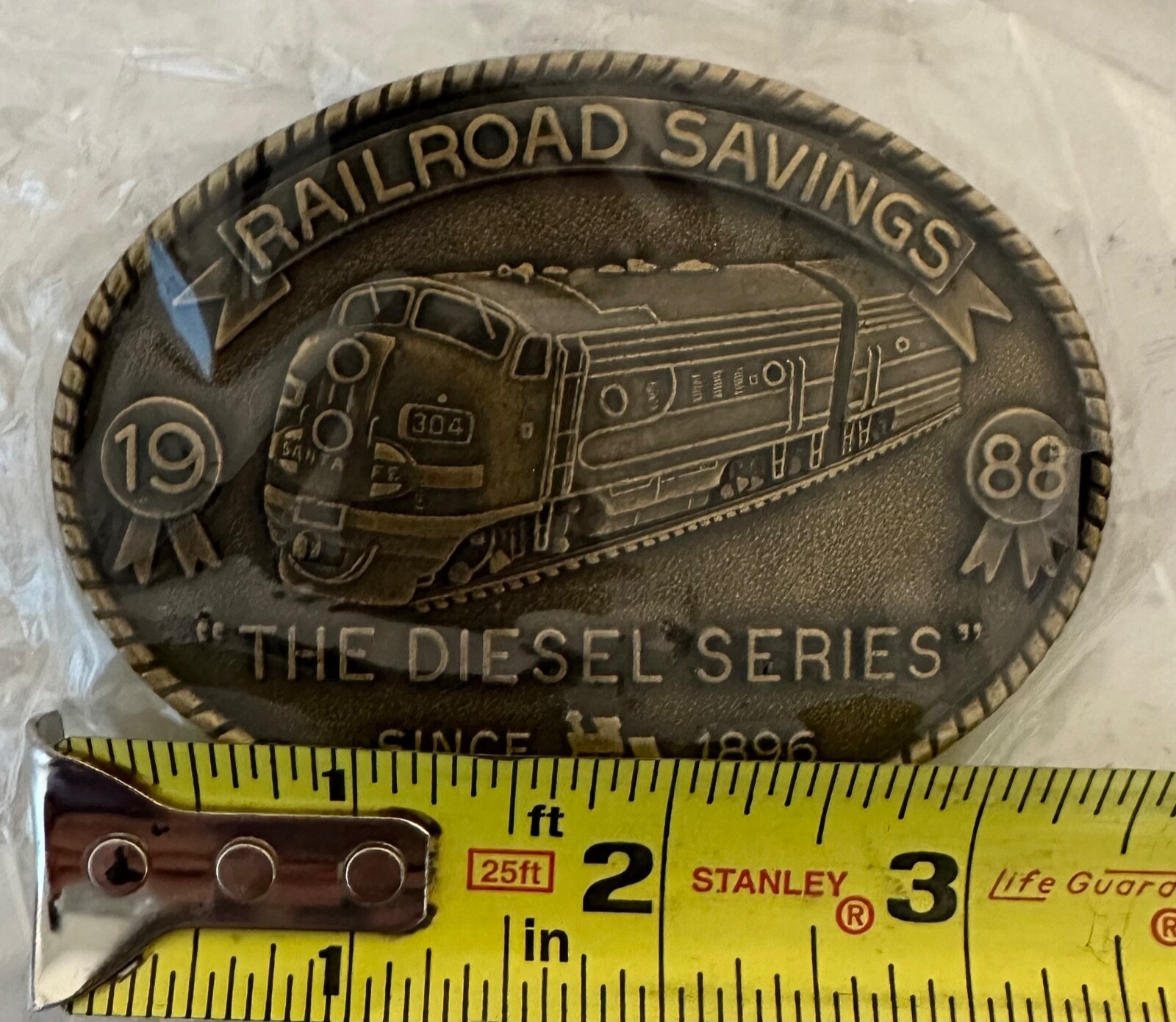 Vintage 1988 Railroad Savings The Diesel Series Train Belt Buckle New